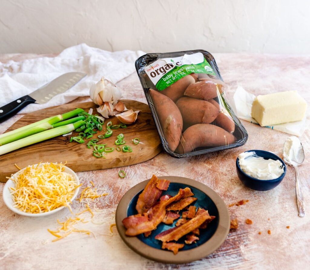 Loaded Smashed Sweet Potatoes ingredients